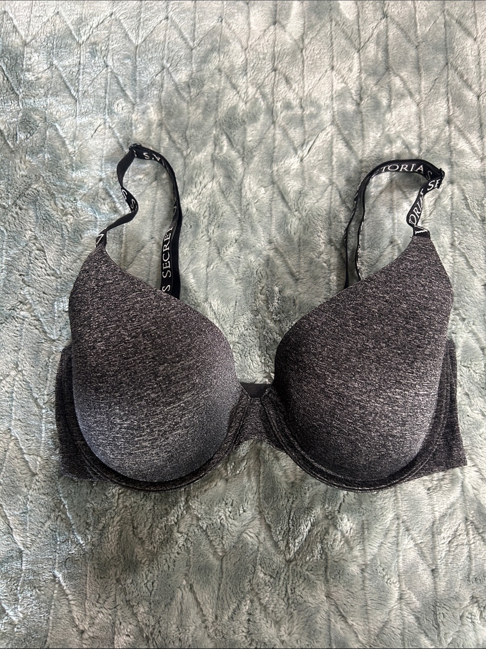 Victoria's Secret Heathered Charcoal T Shirt Lightly Lined Demi Bra